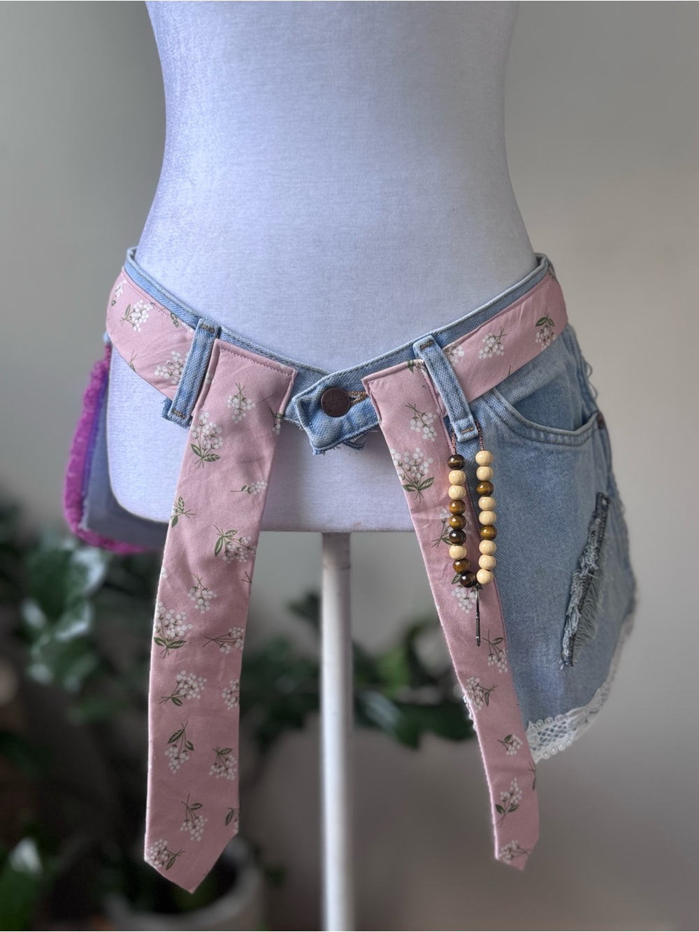 B5 Custom Upcycled Denim Boho Fanny Belt